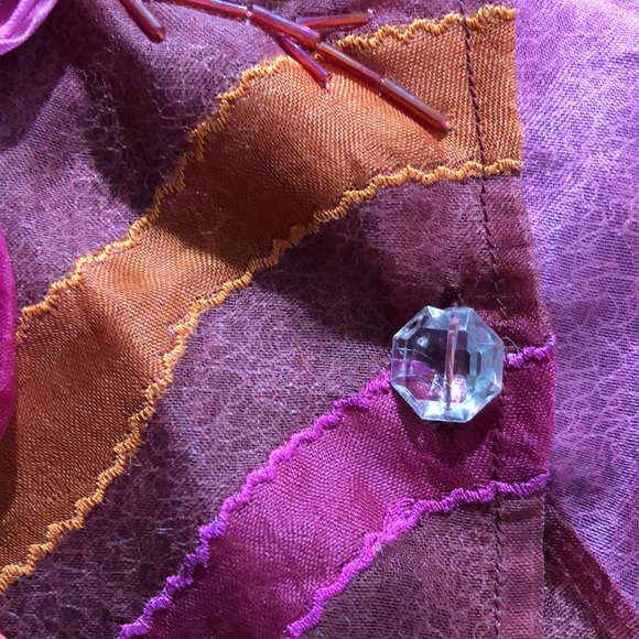 Sandy Starkman semi sheer floral embroidered jacket - Picture 4 of 11